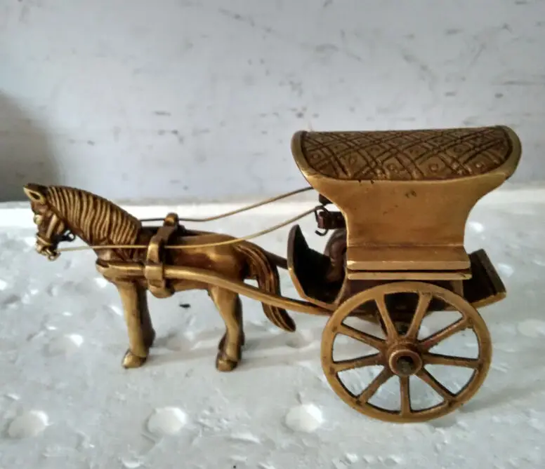 

20 cm * / Rare ancient Chinese copper statue of a cart