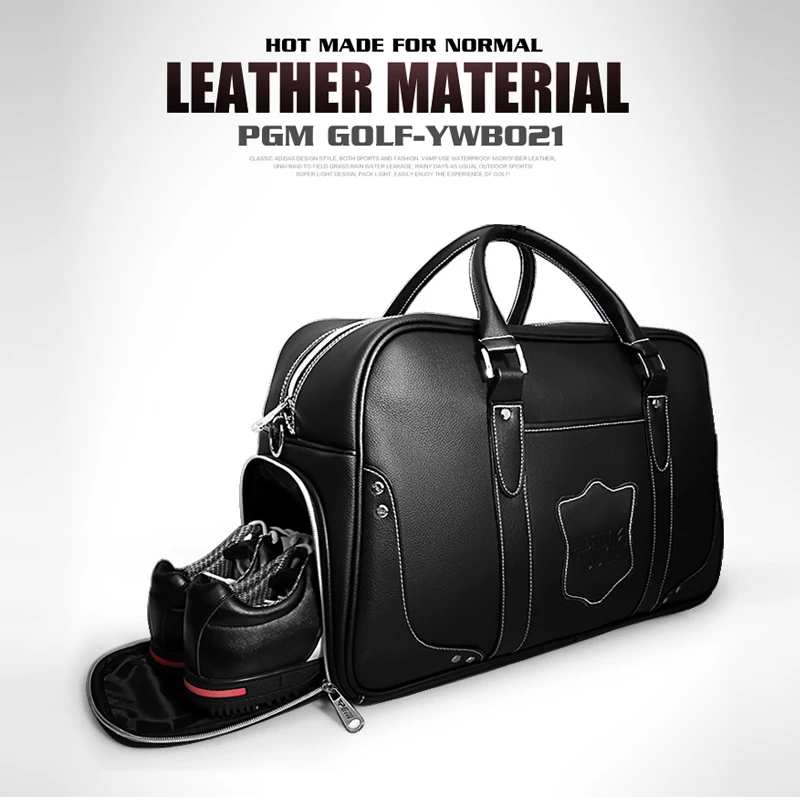 

PGM Golf Clothing Bag Genuine Leather Top Quality Shoes Bag Waterproof High Capacity Double Layer Golf Clothes Bag Sports Bag