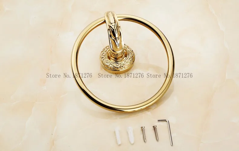 Настенный Полотенца кольцо Ванная комната латунное Золотое готовое круглое полотенце кольцо/Аксессуары для ванной комнаты продукты