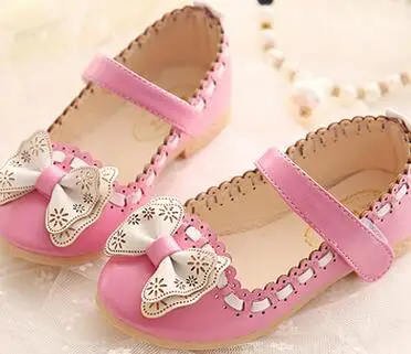 Новое поступление; обувь для девочек; сандалии для детей; детские туфли принцессы с петельками и жемчужинами; Танцевальная обувь принцессы; сандалии для девочек - Цвет: Розовый