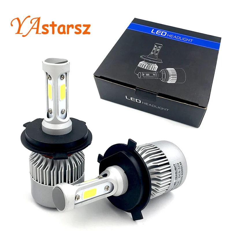 

Yastarsz 6500k COB Chips H4/9007 LED Auto Headlight Kits 8000LM 72W H7/H1/H3 Car Bulbs SUV H11 Fog Lamps 9012 9005 9006 S2