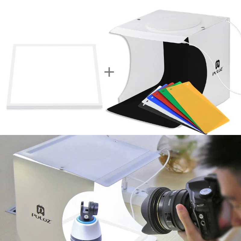 

LED Photography Shadowless Light Lamp Panel Pad + Studio Shooting Tent Soft Box Set YE,small items of photography enthusiasts