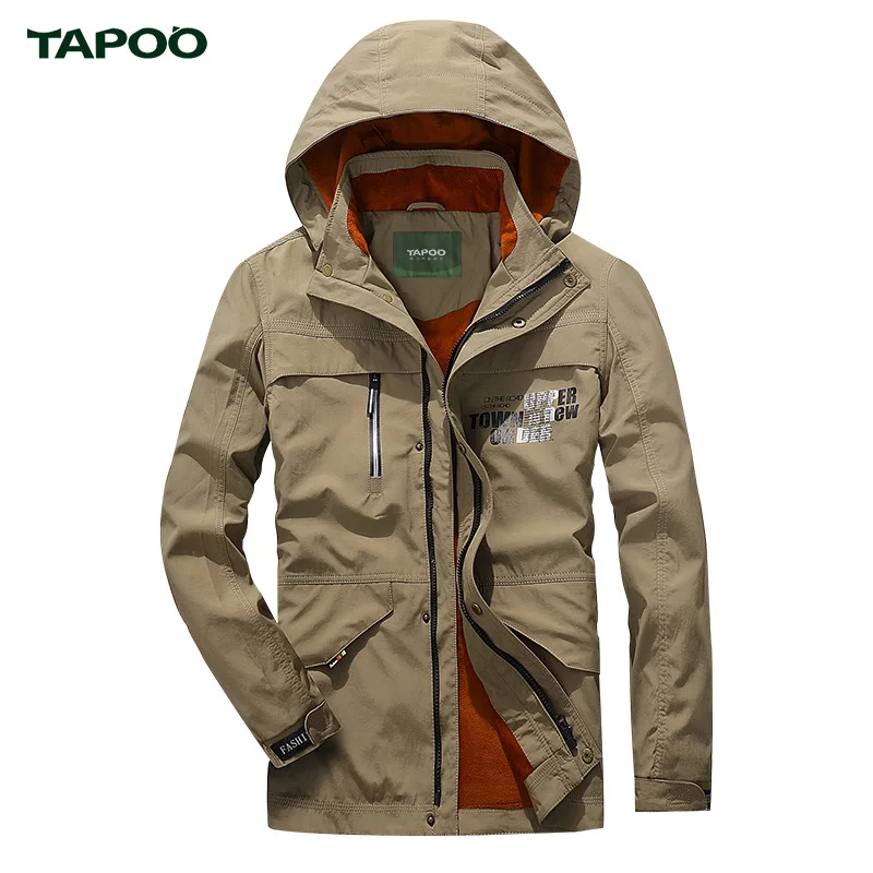 TAPOO для мужчин's куртки 2017 демисезонный Стенд воротник Windpoof непромокаемые