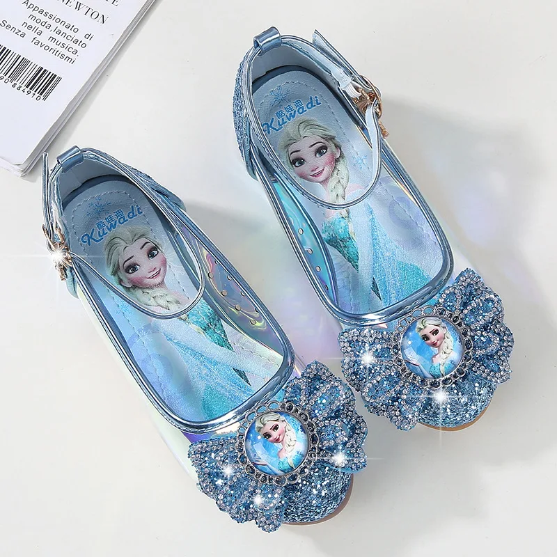 Skup 2019 nowych dziewczynek księżniczka buty dziecięce wysokie obcasy wiosną i jesienią nowe pojedyncze buty mrożone buty z kryształkami ue rozmiar 26 36