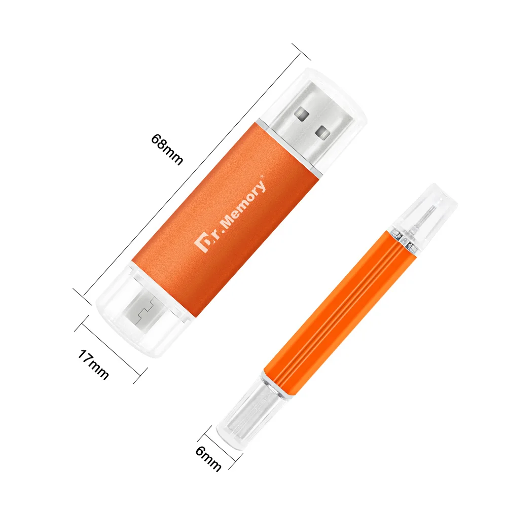 OTG USB флеш накопитель 32 ГБ для Android мобильный телефон металлические цветные Pendrive 64