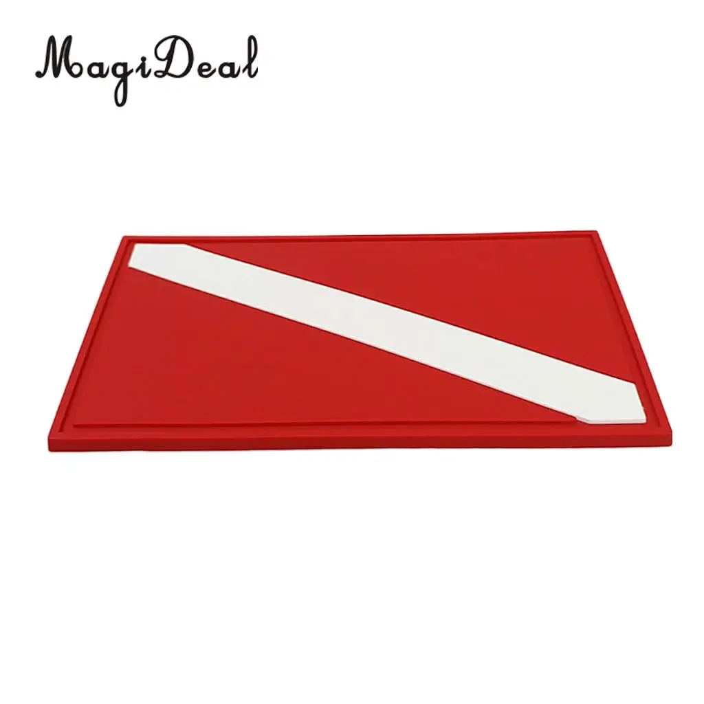 MagiDeal Durable Scuba Diving Diver Down Flag Patch Badge for Backpack Gear Bag Jacket Vest Scuba Diving Snorkeling Free Diving