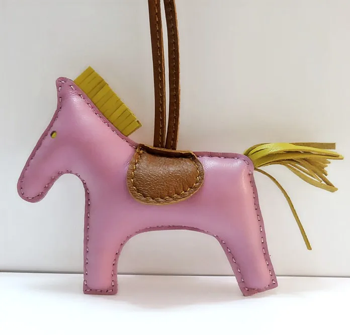 Famous Brand Cute Luxury Handmade Lambskin Genuine Leather Horse Keychain Pendant Animal Key Chain Women Bag Charm Accessories Famous Brand Cute Luxury Handmade Lambskin Genuine Leather Horse Keychain Pendant Animal Key Chain Women Bag Charm Accessories