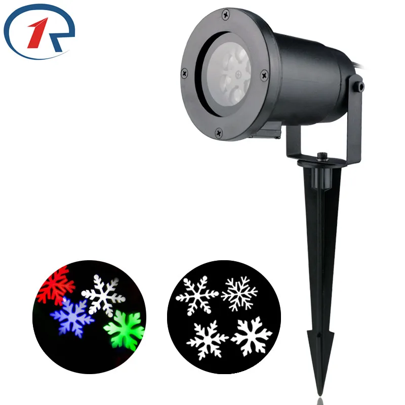 ФОТО ZjRight Waterproof Moving Snow Laser Projector Lamps Snowflake LED Stage Light For Christmas Party Light Garden Lamp Outdoor