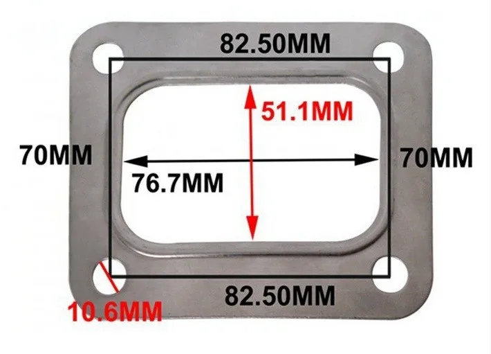 Pqy-черный T04E T66 T70 GT35 GT40 T4 турбо, вход турбины прокладка T4 прокладка фланца 4 болта 304 Нержавеющая сталь PQY4807