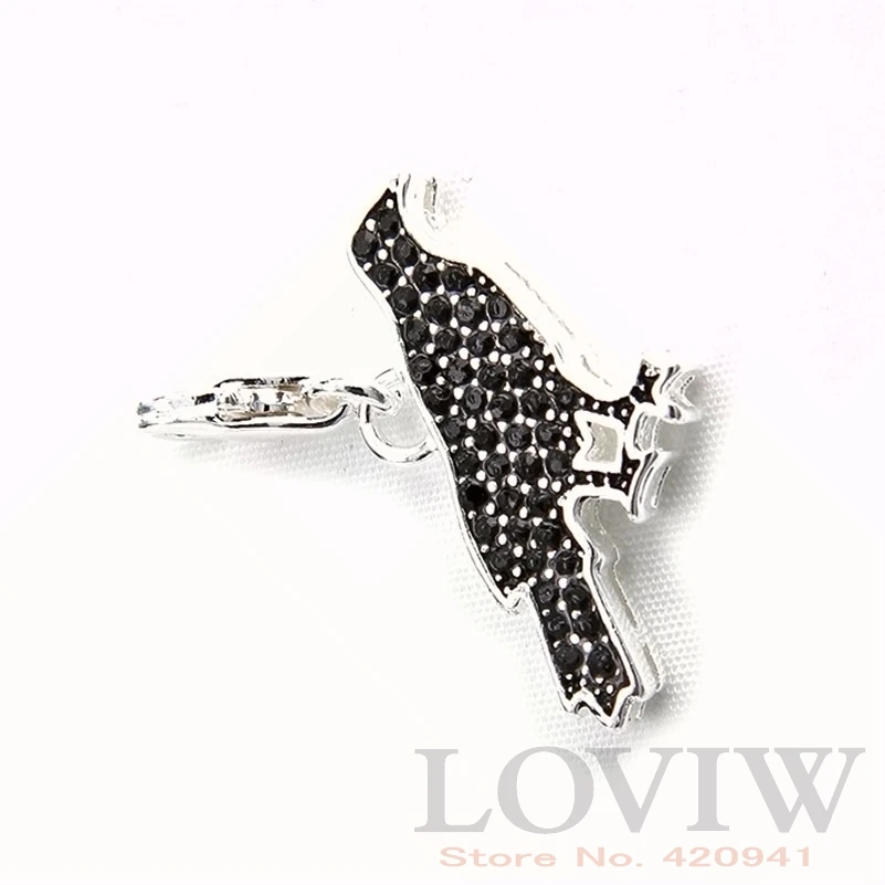 

Raven Charm Pendant black zirconia punk thomas style silver Bijoux DIY Bracelet Accessories NEW Gift Fashion charms Jewelry
