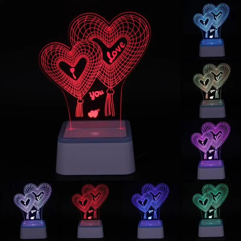 Multi Types LED 3D Night Light Creative Ambient Light Desk Lamp 7