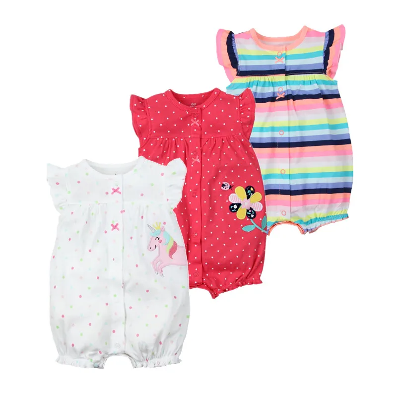 Brand 2018 Summer Baby Rompers Short Sleeve Baby Girls Clothing Kids Jumpsuits Newborn Baby Boy Clothes Roupas vestidos