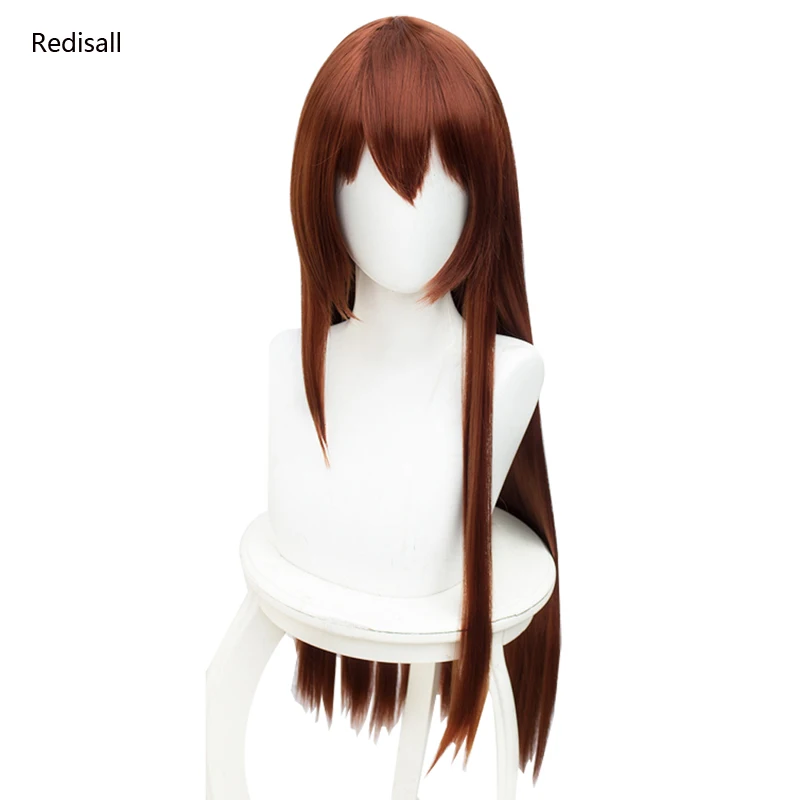 Хэллоуин 80 см Steins Gate Makise Kurisu красный парик косплей длинные прямые волосы ролевые