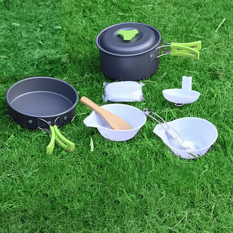 

Camping Cookware Outdoor Tableware Set Picnic Table Bag Tourist Dishes Set Of Dishes For A Hike Olla Sarten Camping 1-2 poeple