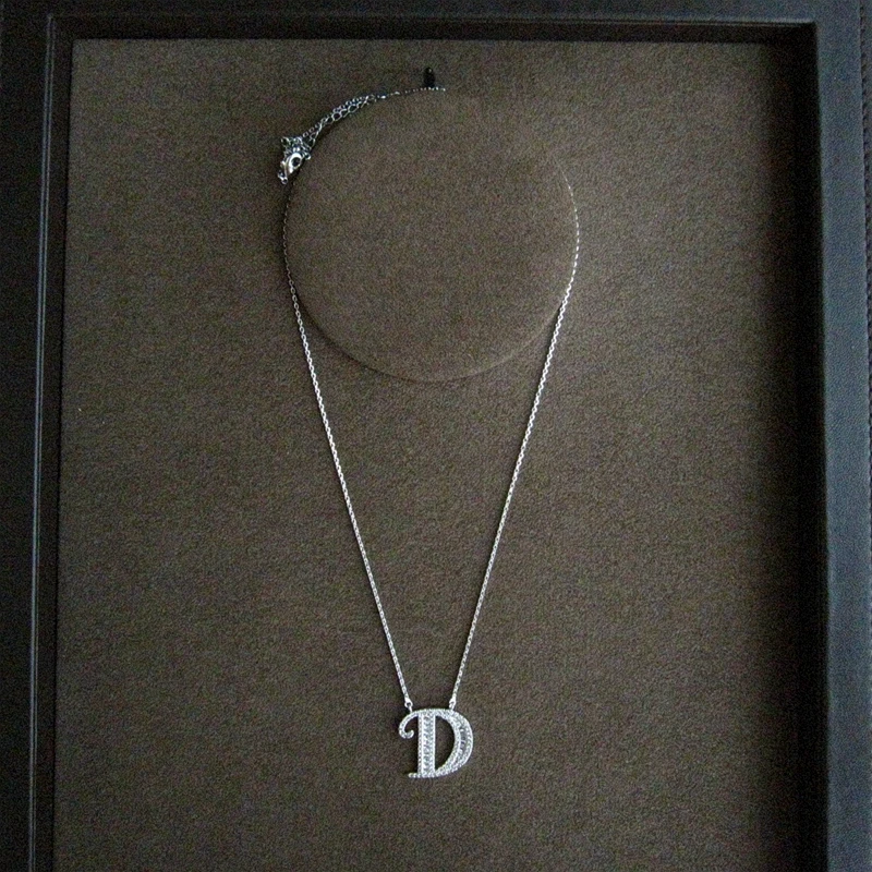 

Fashion AAA cubic zirconia letter D pendant necklace for lady women,cute&sweet