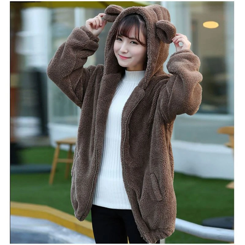 fluffy brown hoodie