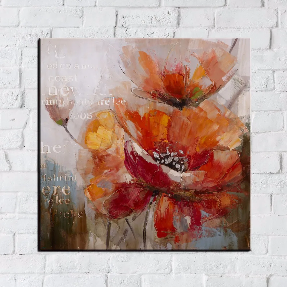 ZZ2186 modern canvas prints art orange flower abstract canvas oil art