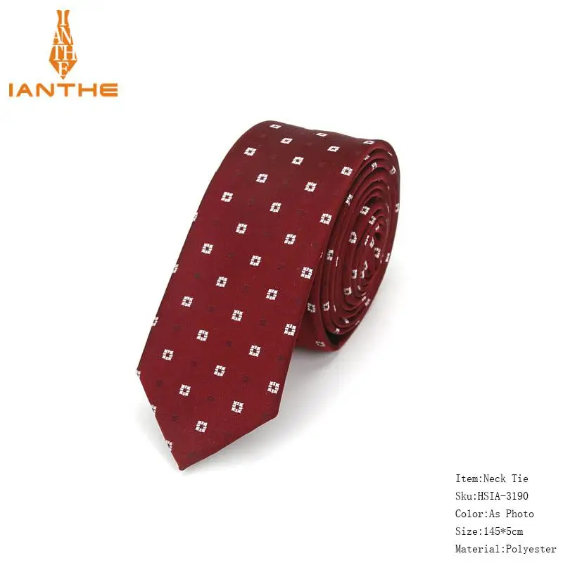 Высокое качество, мужской галстук, 5 см., обтягивающие Галстуки, свадебные, для жениха, галстуки для мужчин, животный, галстук, бизнес стиль, Pour Homme Rouge, тонкая полоска - Цвет: IA3190