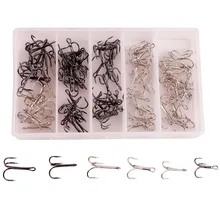 Комплект рыболовных крючков 100 шт. 2 вида рыболовные тройной крючки с пробивкой HC-5