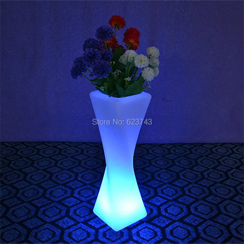 1 piece New shape Remote control Colorful Changeable Led Luminous flash flower pot of indoor illuminated Light plantpot