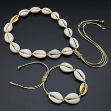 2019 Puka oro Natural cowrie Shell collar mujeres mejor amigo cowry seashell collar bijoux collier mujer joyería Bohemia(China)