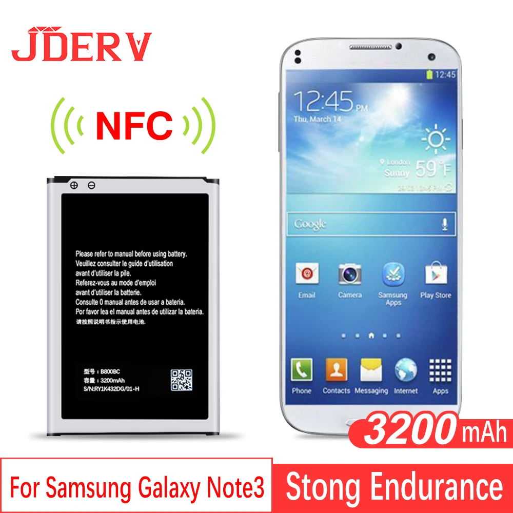 Батарея на samsung Note 3 3200 mAh Bateria телефон Замена батареи для NFC высокой емкости