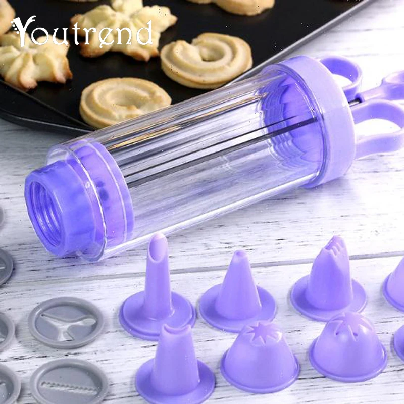 Buy Baking pastry Tools Cookie Mold Press Gun , 10 Flower Mold + 8 Pastry Tips