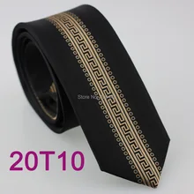 Yibei Coachella жаккардовые микрофибры Черный Галстуки Коричневый Горошек в Вертикальную Полоску Corbata Тонкий Узкий тощий галстук лук Для мужчин