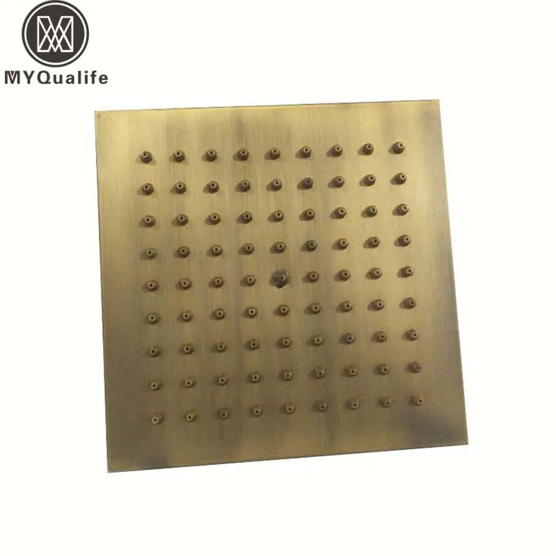 Buy Creative Square Brass Rainfall Shower Head Antique