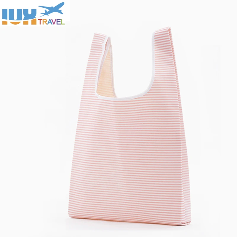IUX Square Pocket Shopping Bag Candy 21 Colors Available Eco-friendly Reusable Folding Polyester Reusable Folding Shopping Bag