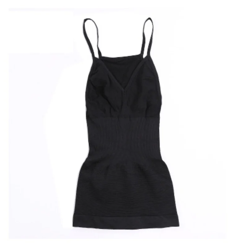 Women High Elastic Waist Shape Control Camisole Vest Corset Sexy V-Neck Sleeveless Crop Tops Solid Body Seamless Tank