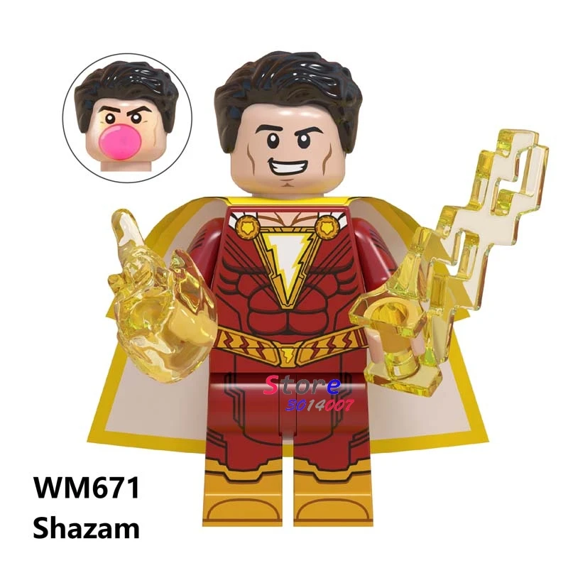 Один супер герои фильм Shazam Freddy Freeman черный Adam Marvel Мстители 4 Endgame Железный человек MK50 строительные блоки детские игрушки - Цвет: WM671
