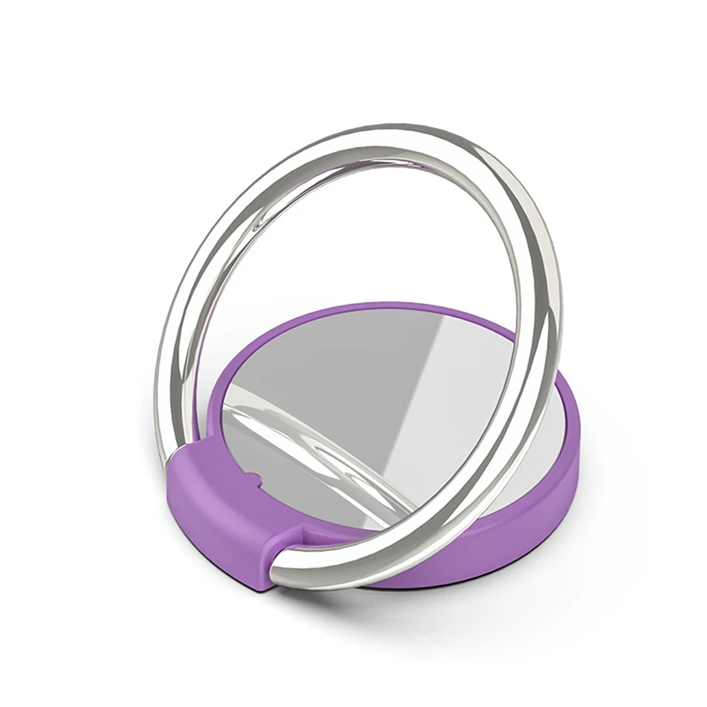 purple Новинка, универсальный металлический держатель для мобильного телефона с подставкой на 360 градусов, магнитное автомобильное крепление, крепление в виде кольца на палец для IPhone Xiaomi - Цвет: purple