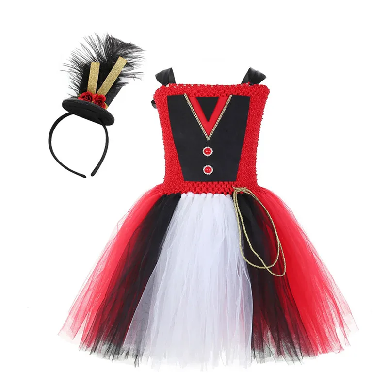 Детское красное платье-пачка в британском стиле для девочек праздничное платье из тюля для девочек на день рождения детское рождественское праздничное платье, комплект с шляпка для официальных мероприятий - Цвет: Dress with Headwear
