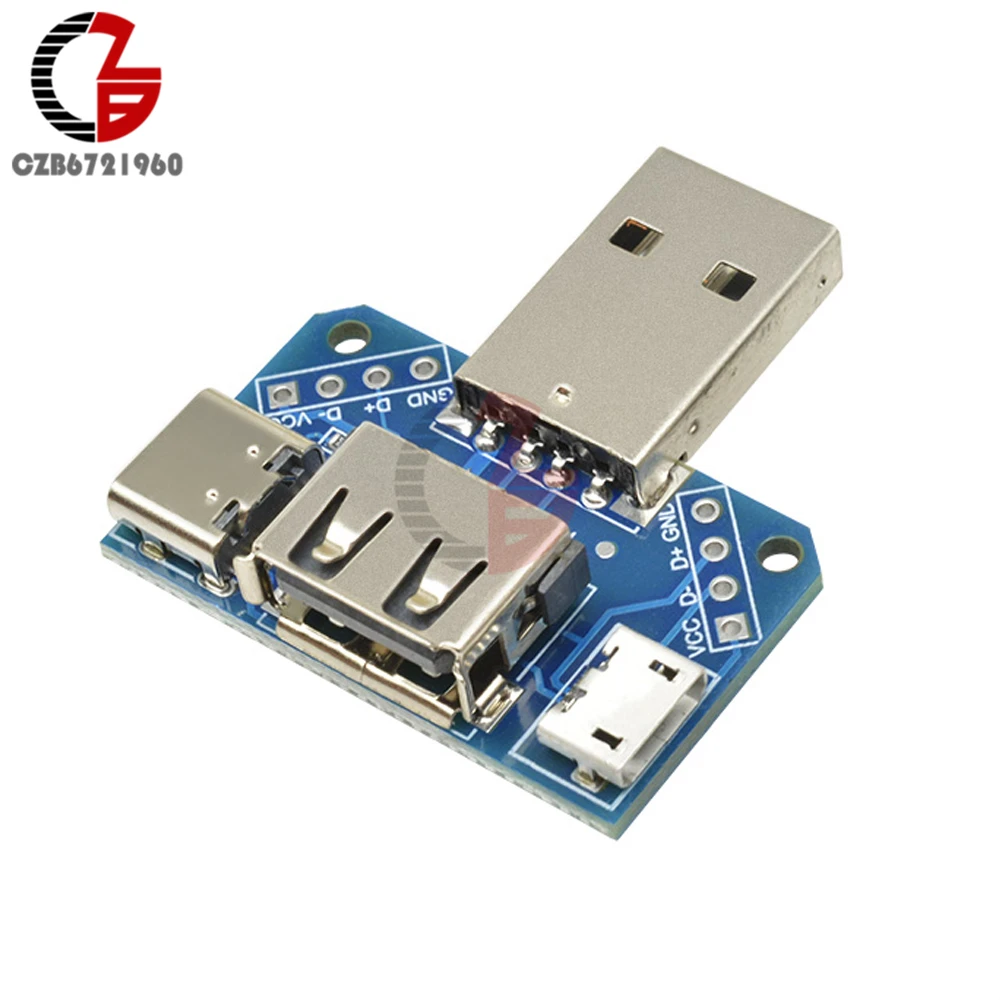 Коммутатор с USB на Type-c Micro 2 54 мм 4P конвертер адаптер разъем модуль XY-USB4 |