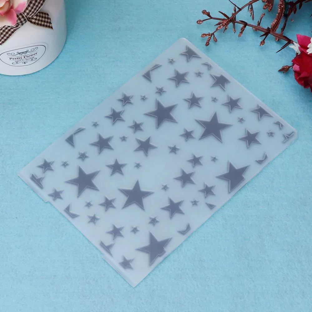 Пластиковый с тиснением папка шаблон для DIY альбом для скрапбукинга картон для творчества звезда Pattern-S001