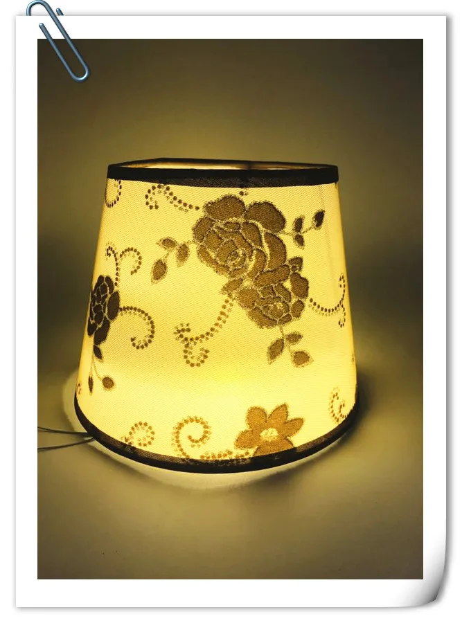 Lamp shade for table lamp Art Deco COFFEE ROSE Pattern PVC lamp cover Fashionable Decorative E27 bedroom table lampshade