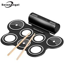 Professional Portable Roll Up USB MIDI Machine Electronic font b Drums b font Pad Kit Percussion