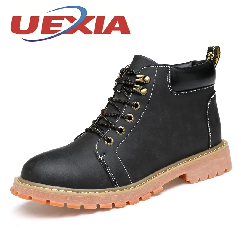 Large Size 47 Men Casual Work Boots Pu Leather Ankle Boots Mens Fashion