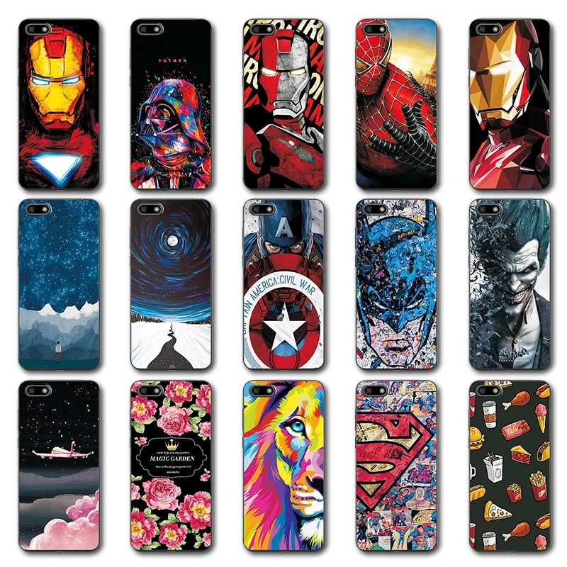 

Novelty Phone Bags For Huawei Honor 7A Case Honor 7A Iron Man Painted Silicone Case Cover For Huawei Honor 7A DUA-L22 5.45''