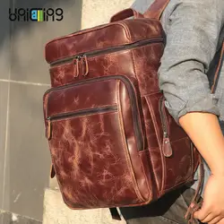 UNICALLING качество Натуральная кожа Винтажный Мужской рюкзак большой емкости классический ретро рюкзак сумка классное качество мужской