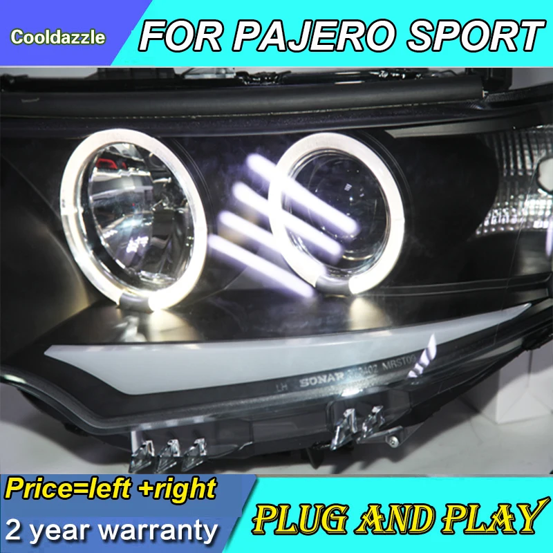 Для Mitsubishi Pajero Sport Montero Nativa Dakar CCFL фара с ангельскими глазами 2009 2010 2011 2012 2013 2014