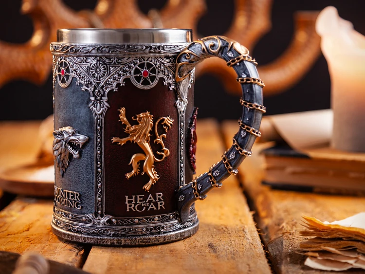 Игра престолов Signets Tankard кофейные кружки из нержавеющей стали, чашки и кружки из смолы, креативная посуда для напитков Mark