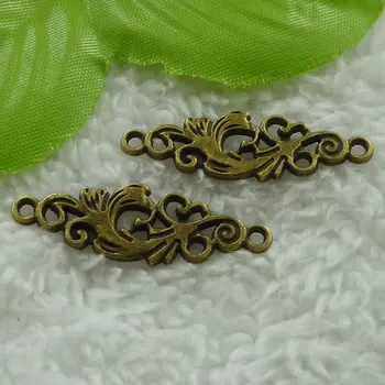 

200 pieces antique bronze flower connectors 35x11mm #2853