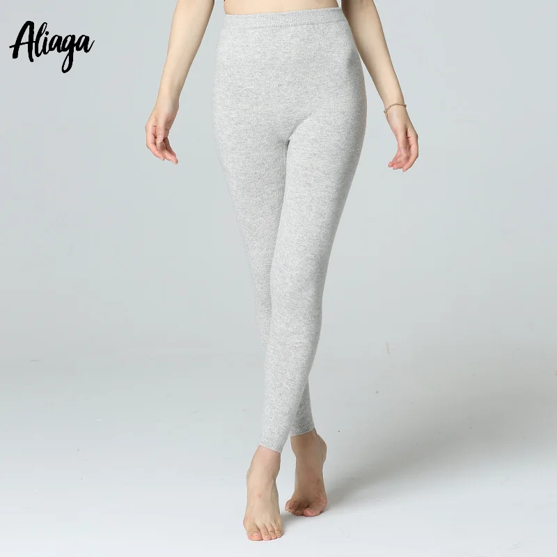 

2019 New 100% Pure Cashmere Leggings Ladies Winter Women Cashmere Pants Knitted Thick Slim Bodybuilding Sexy Woman Solid Pants