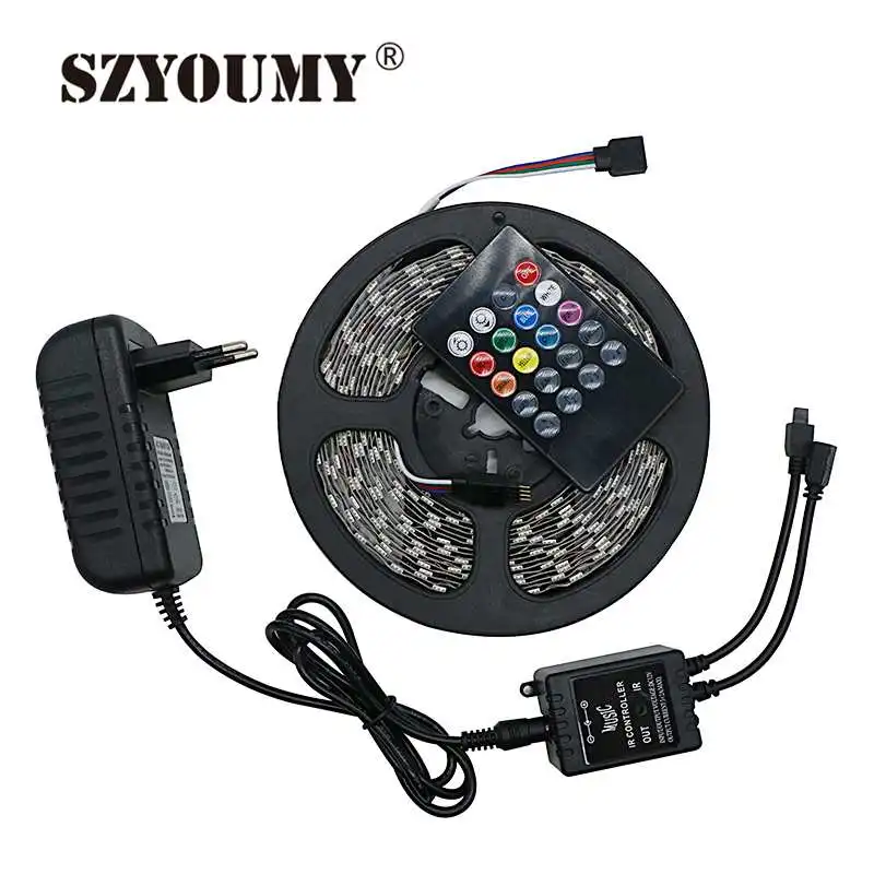 SZYOUMY 5050 2835 RGB Светодиодная лента 5 м IP65 IP20 SMD Диодная Лента светодиодная с