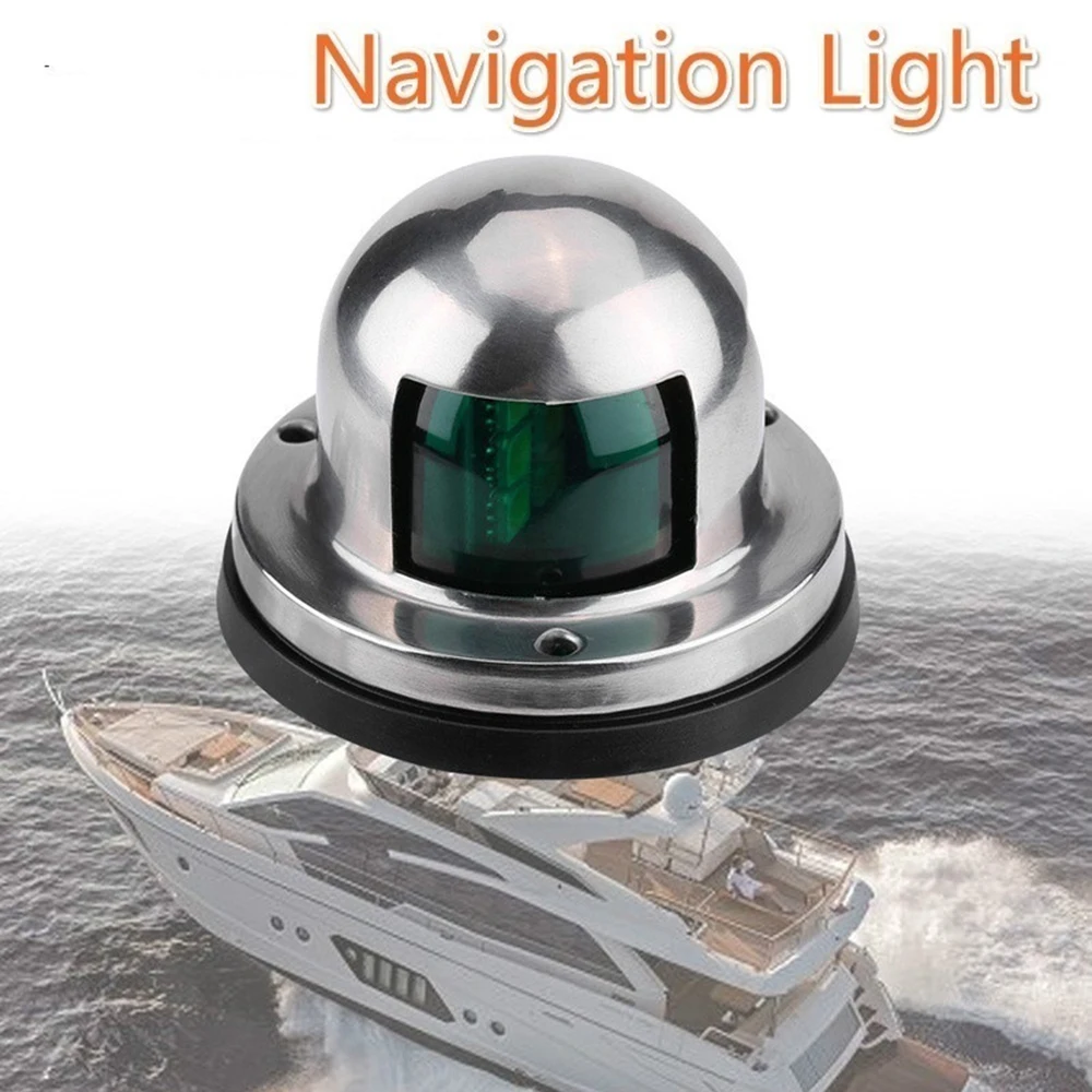 

1pc Stainless Steel 12V LED Bow Navigation Light Red Green Sailing Signal Light for Marine Boat Yacht Warning Light