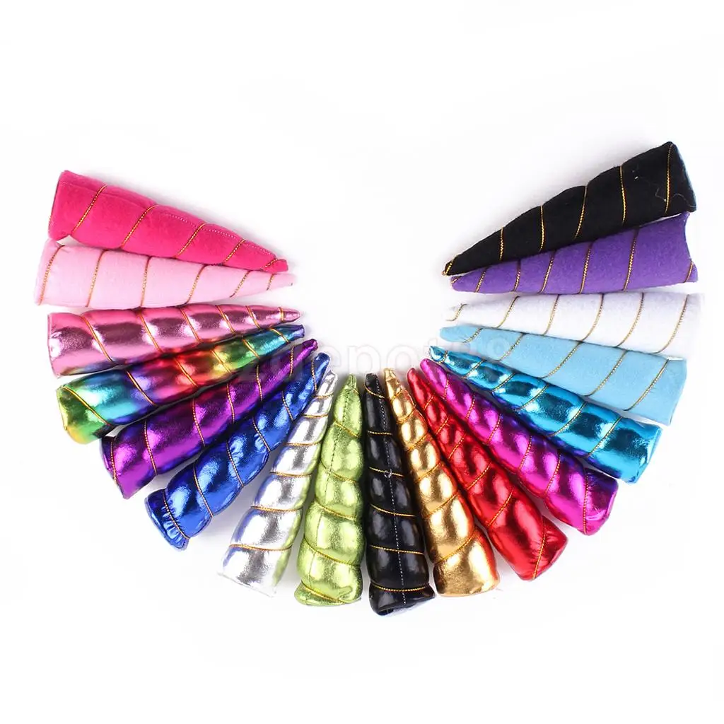

Shiny Felt Padded Unicorn Horn Headwear DIY Party Headband Supply for Kids#4