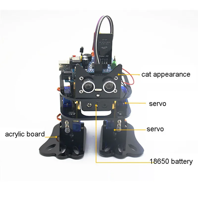 LOBOT DIY 4DOF Walking RC Robot Mixly Graphical Programming bluetooth Control Smart Robot Toy Kid Gifts