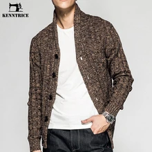 KENNTRICE осенний кардиган для мужчин с v-образным вырезом, приталенный, вязаный мужской s свитер на пуговицах с длинным рукавом, повседневная одежда в студенческом стиле